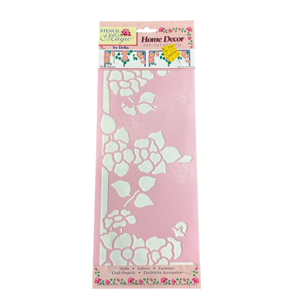 90s Vintage- Stencil Magic By Delta- Wild Roses Trim  No. 95 165 0012 NWT